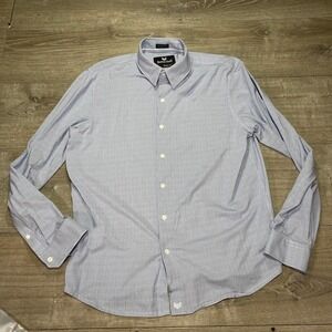 Buttercloth Shirt Mens Large Blue ICY Cotton Regular Fit Long Sleeve Button Down